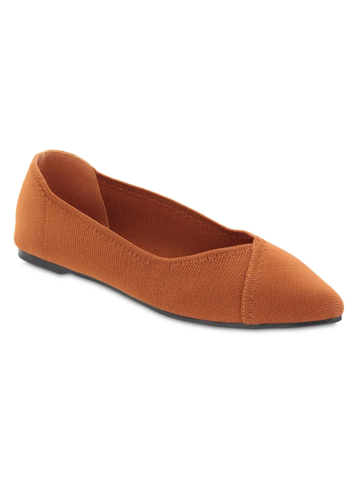 Elanna Womens Solid Knit Ballet Flats