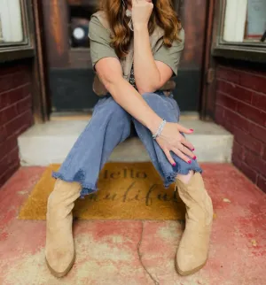 Embroidered Ankle Length Boots In Camel