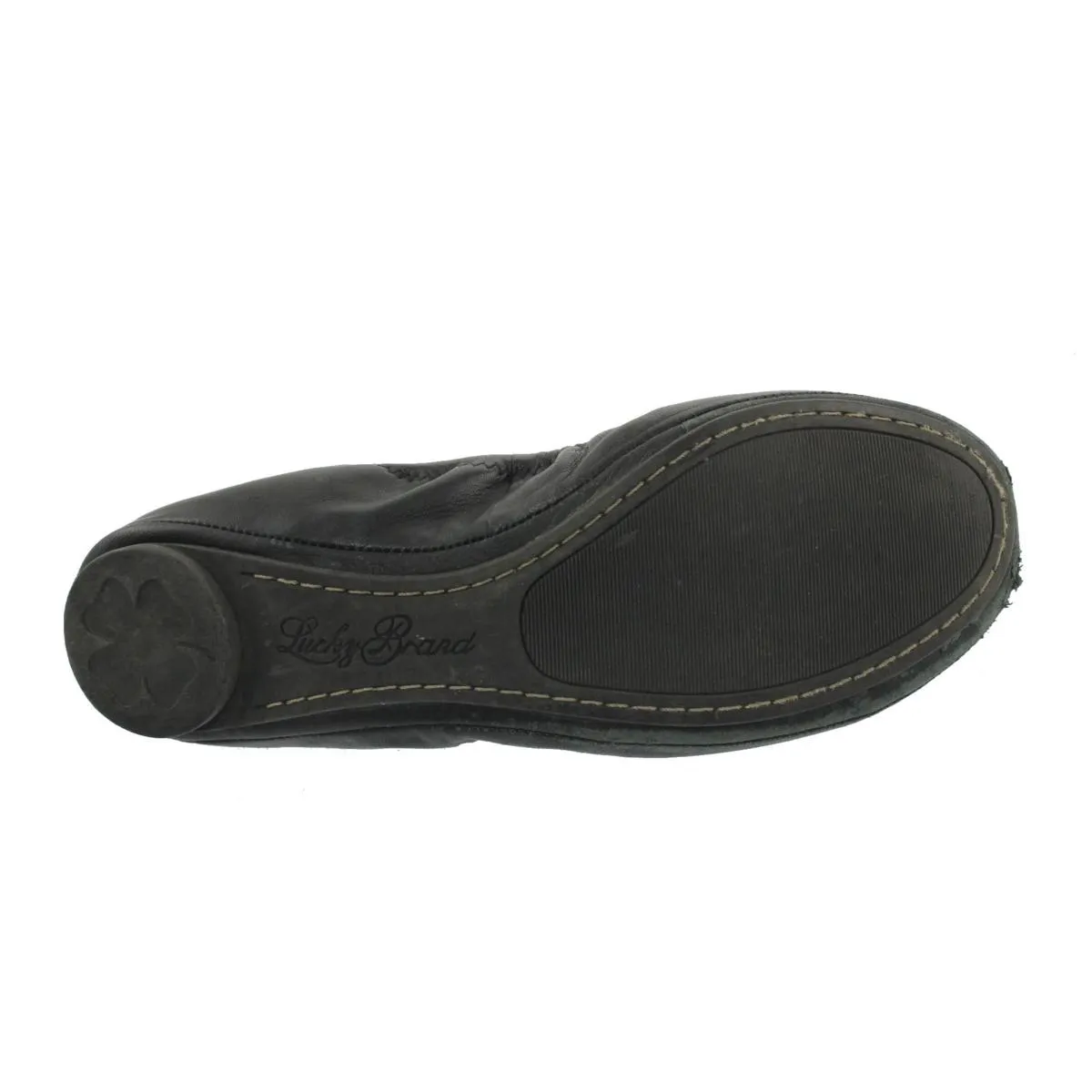 Emmie Womens Leather Round-Toe Ballet Flats