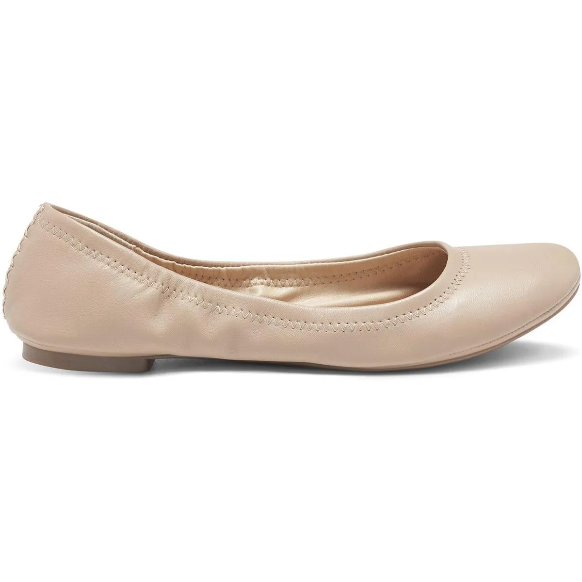 Emmie Womens Leather Round-Toe Ballet Flats
