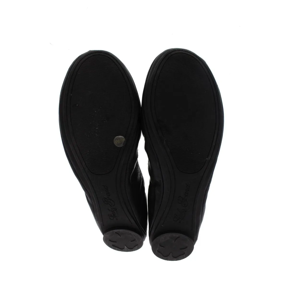 Emmie Womens Leather Round-Toe Ballet Flats