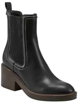 ENISY3 Womens Faux Leather Pull on Ankle Boots