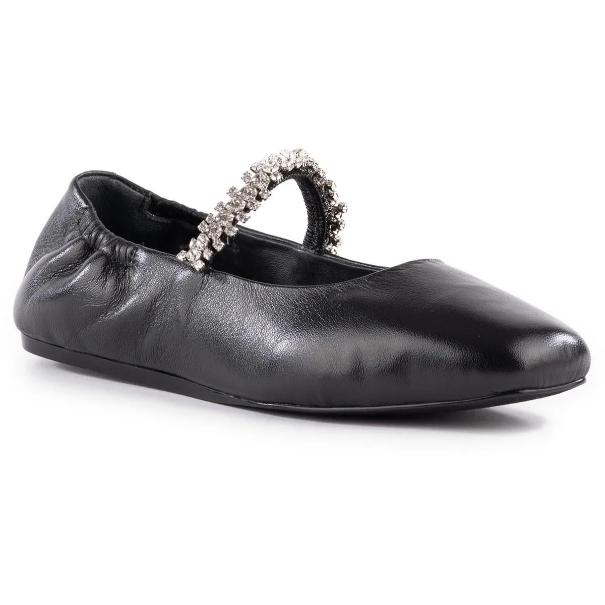 Far Too Kind Womens Embellished Leather Ballet Flats