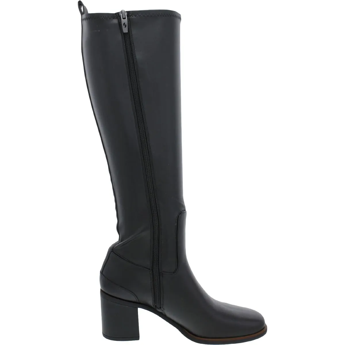 Figaro Womens Leather Square Toe Knee-High Boots