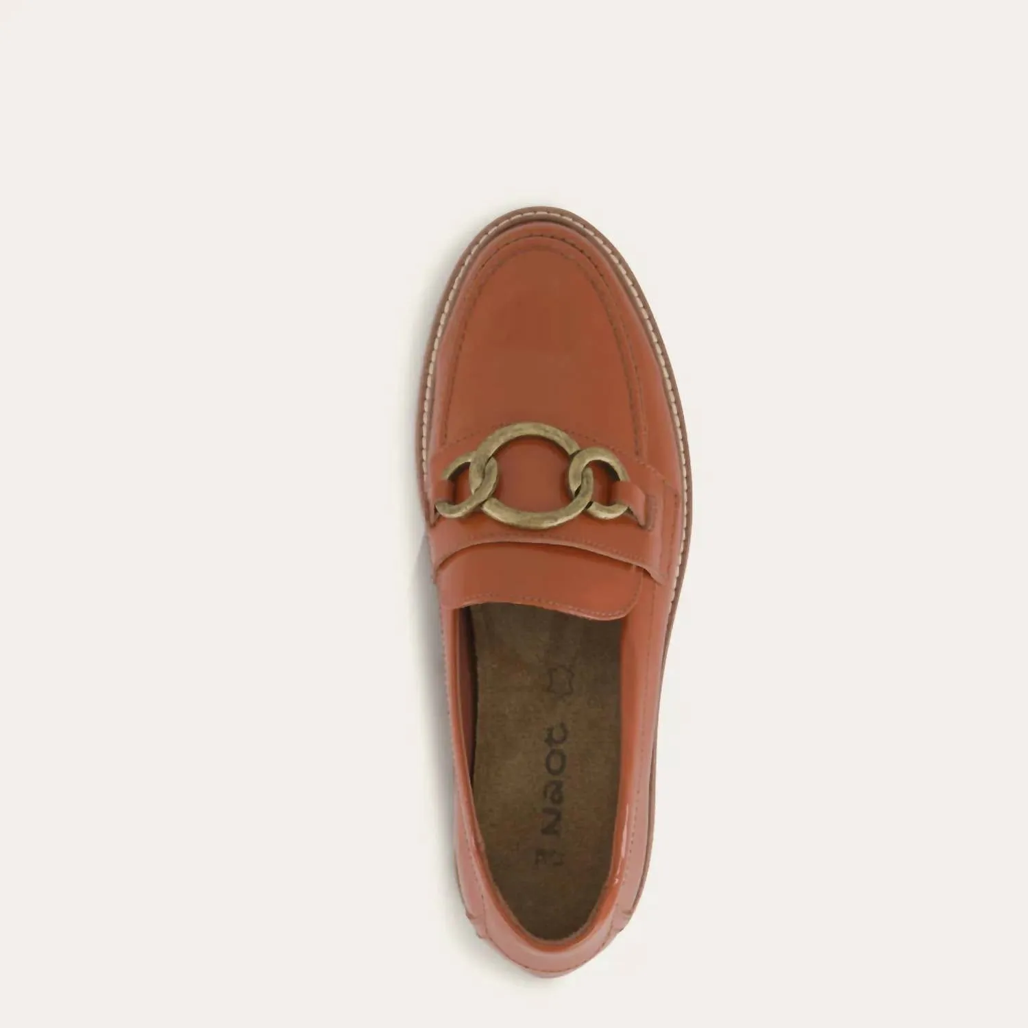 Fremont Loafer Shoe In Burnt Orange Patent
