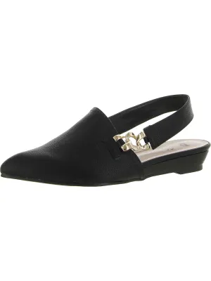 Fret Womens Ankle Strap Pointed Toe Wedge Sandals