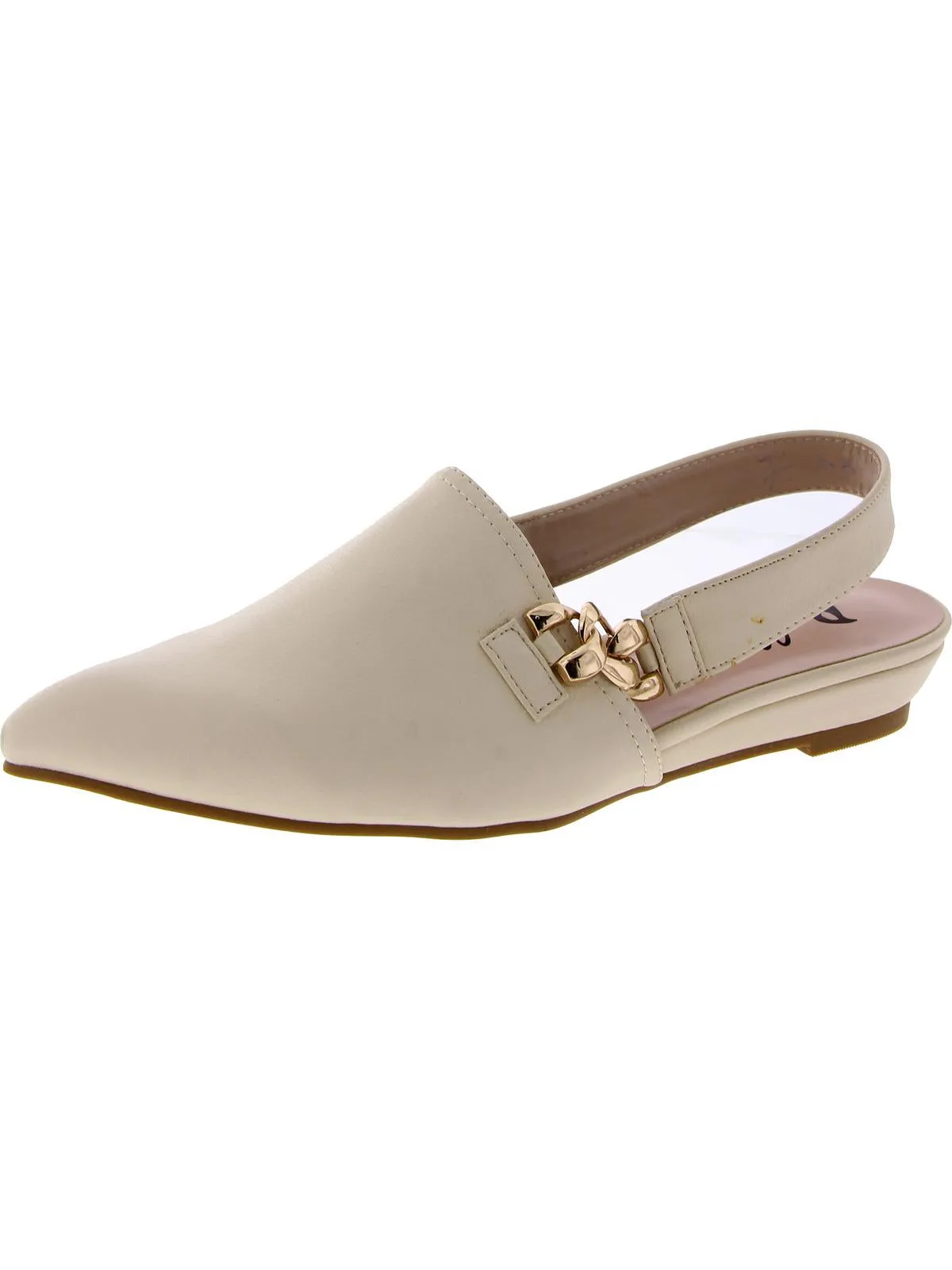 Fret Womens Ankle Strap Pointed Toe Wedge Sandals