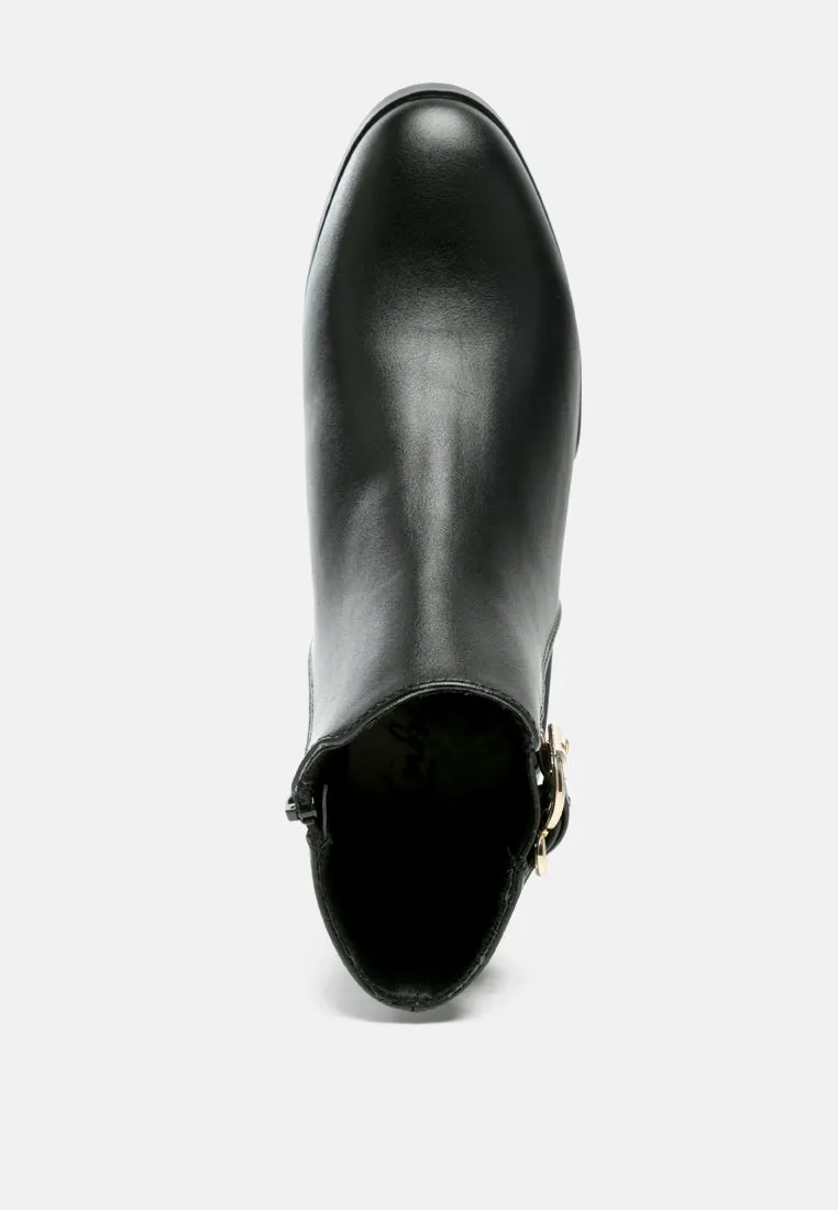 frothy buckled ankle boots with croc detail