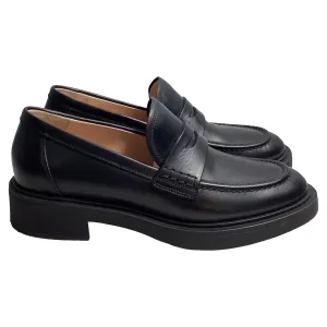 Gianvito Rossi Harris Penny Loafers in Black Leather