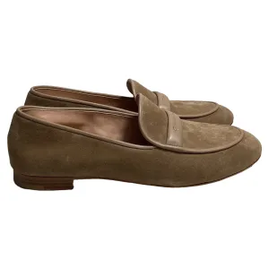 Gianvito Rossi Maxime Logo Loafers in Brown Suede