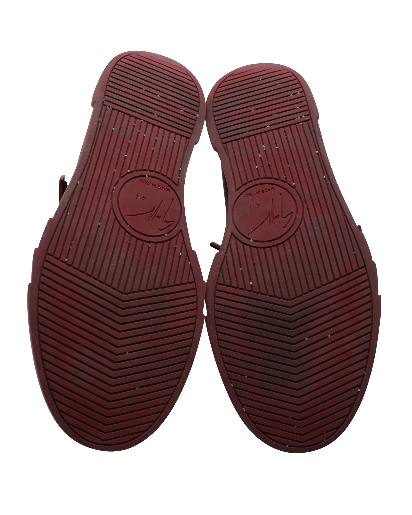 Giuseppe Zanotti High Top Sneakers in Red Leather