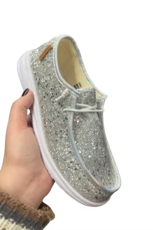 Glitter Kayak Shoes (A) In Light Blue