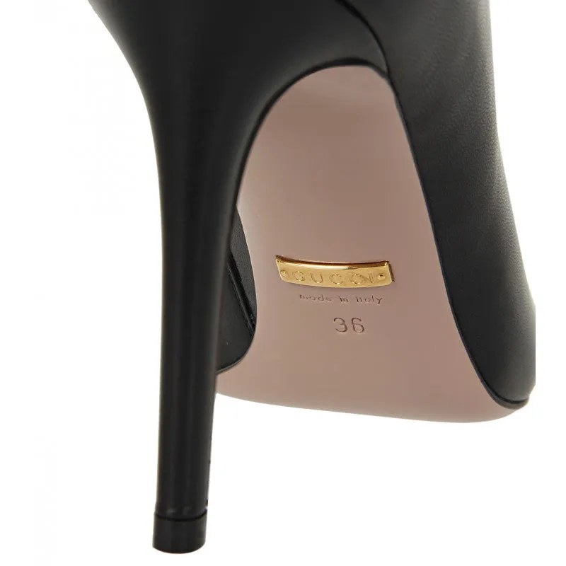 Gucci Black leather studded ankle boots