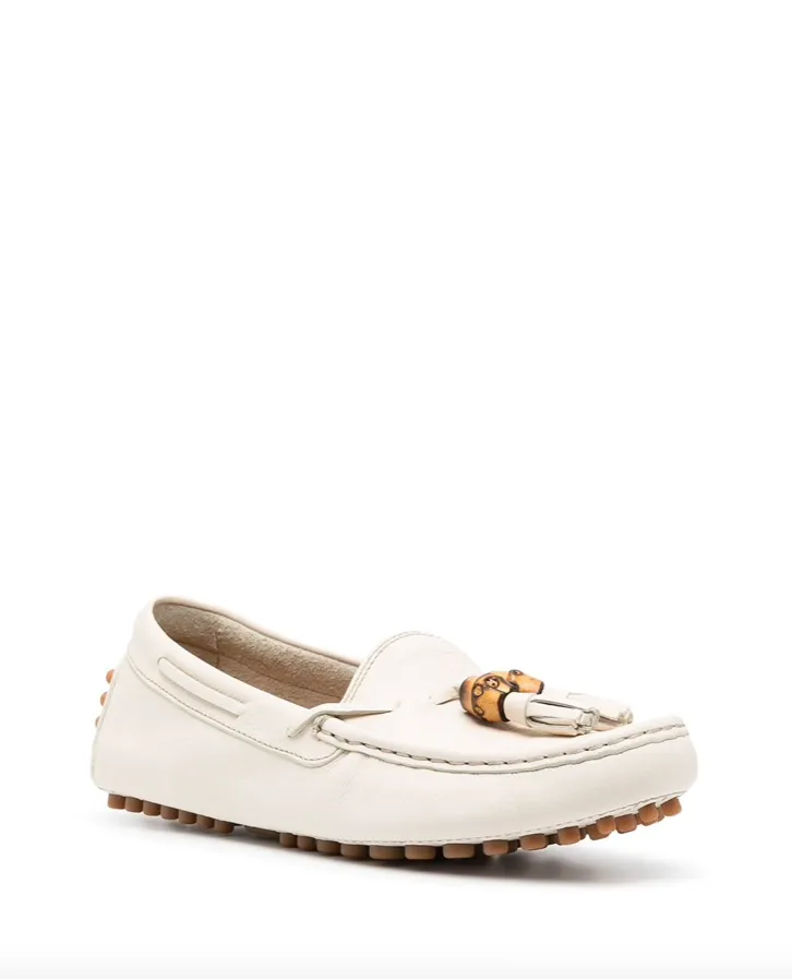 Gucci pebbled tassel loafers