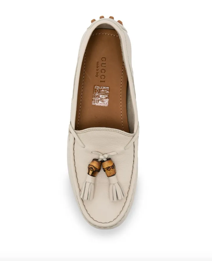 Gucci pebbled tassel loafers