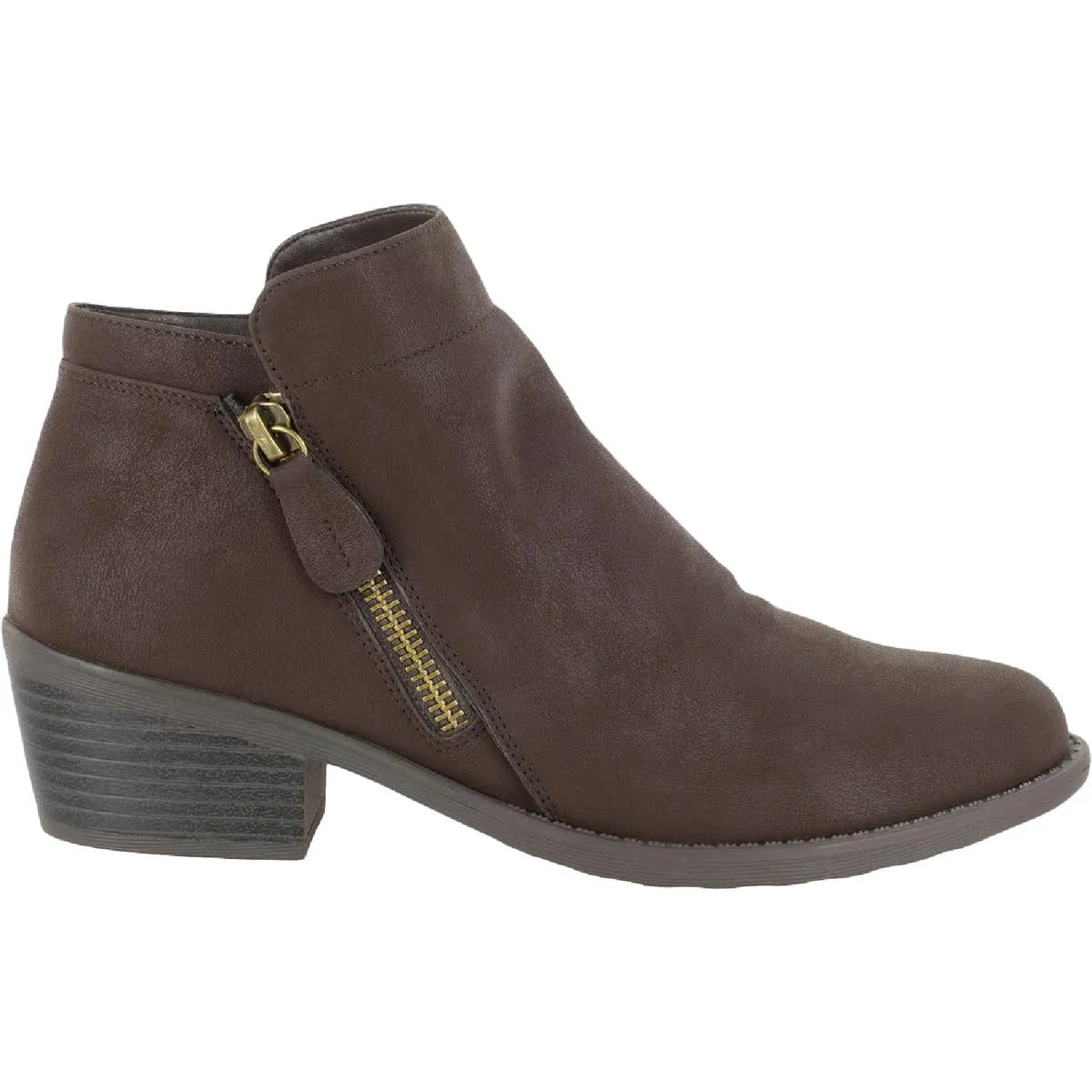 Gusto Womens 2 Side Zippers Stacked Block Heel Chelsea Boots