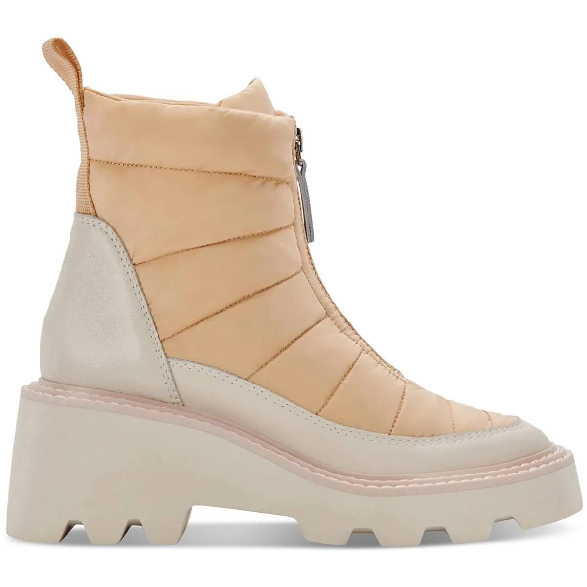 Helki Womens Quilted Platform Wedge Boots