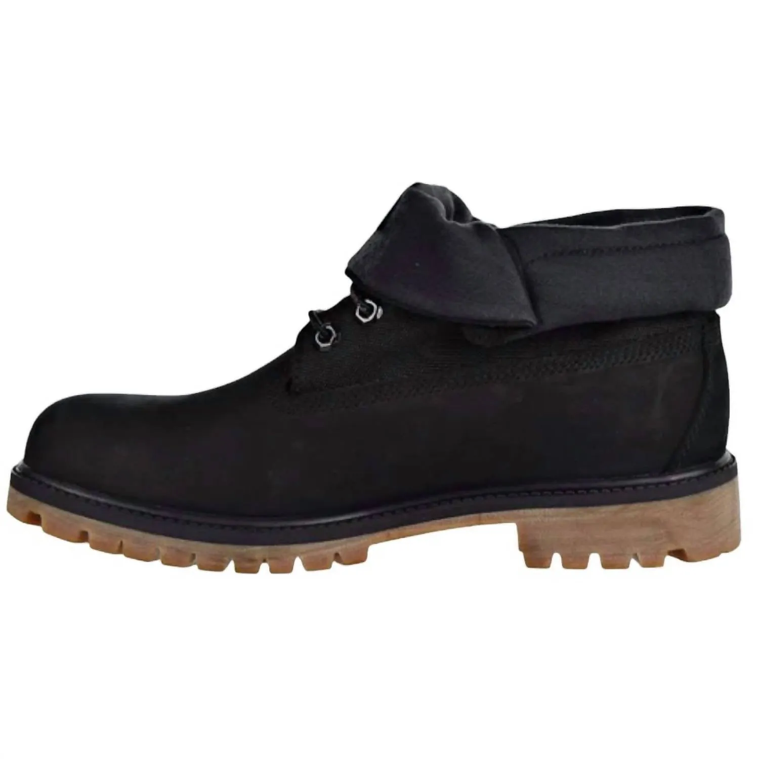 Heritage Roll Top Boots In Black Nubuck