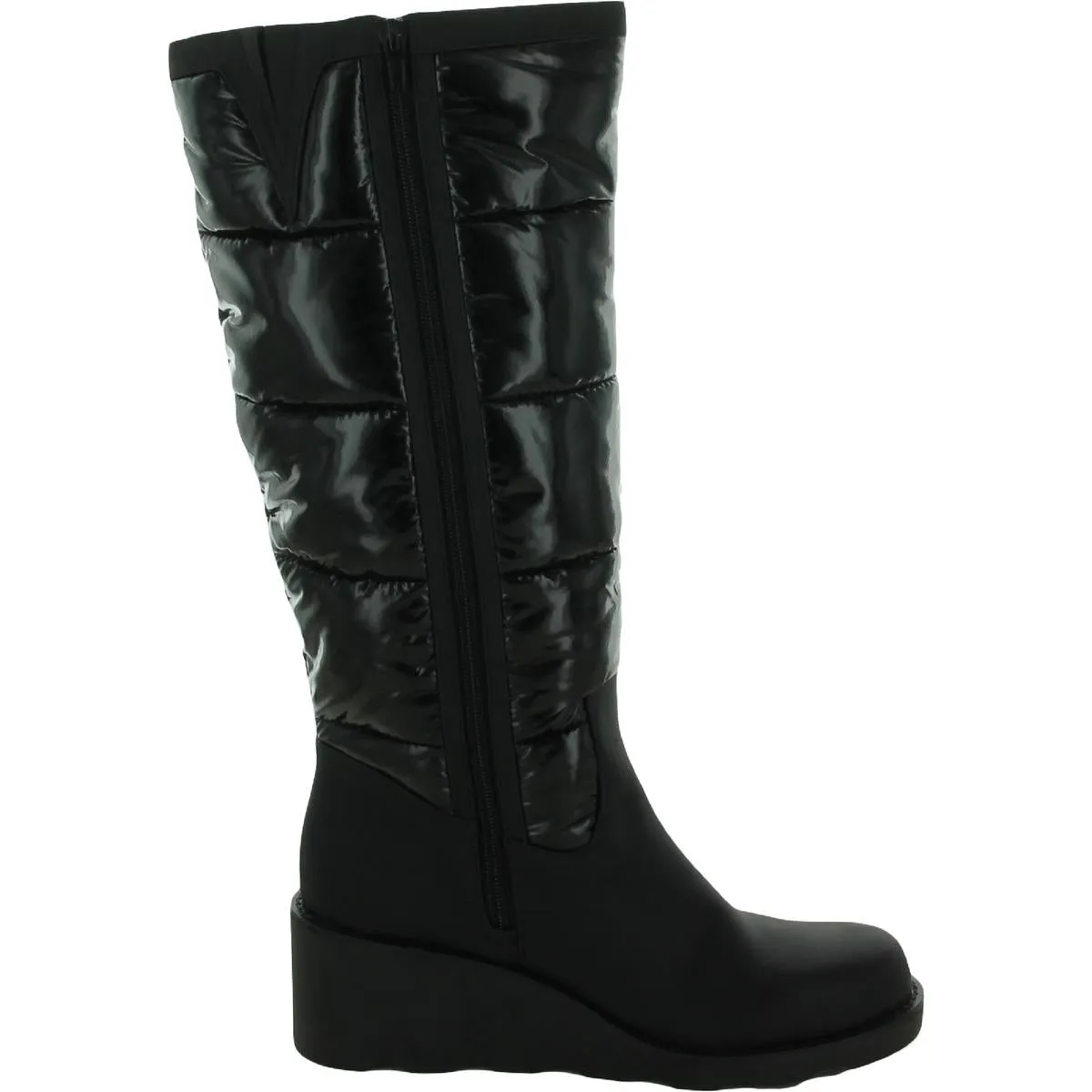 Hiliah Womens Patent Puffy Knee-High Boots