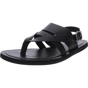 Ideal Mens Leather Slip On Slide Sandals