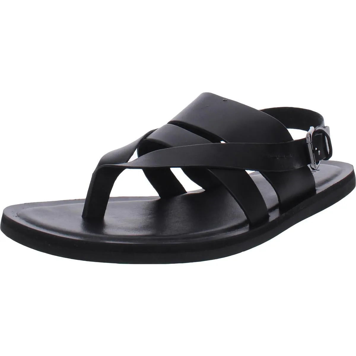 Ideal Mens Leather Slip On Slide Sandals