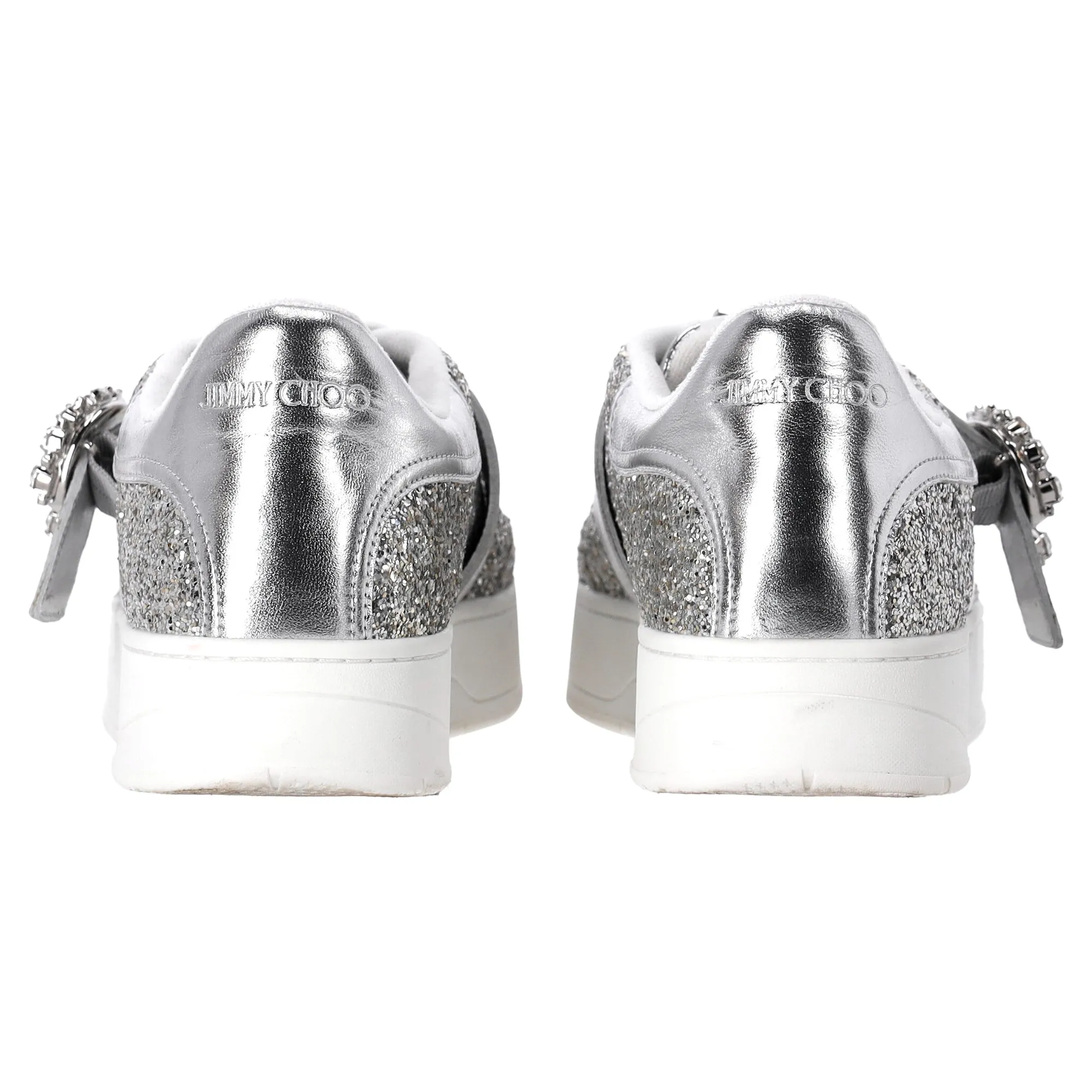 Jimmy Choo Osaka Sneakers in Silver Glitter