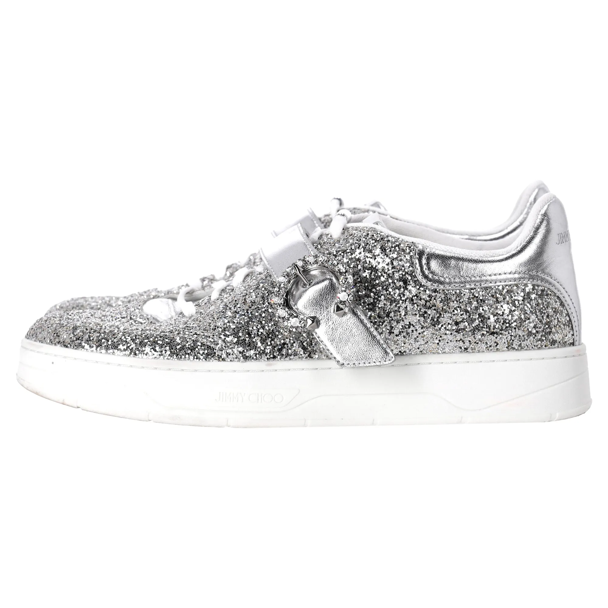 Jimmy Choo Osaka Sneakers in Silver Glitter