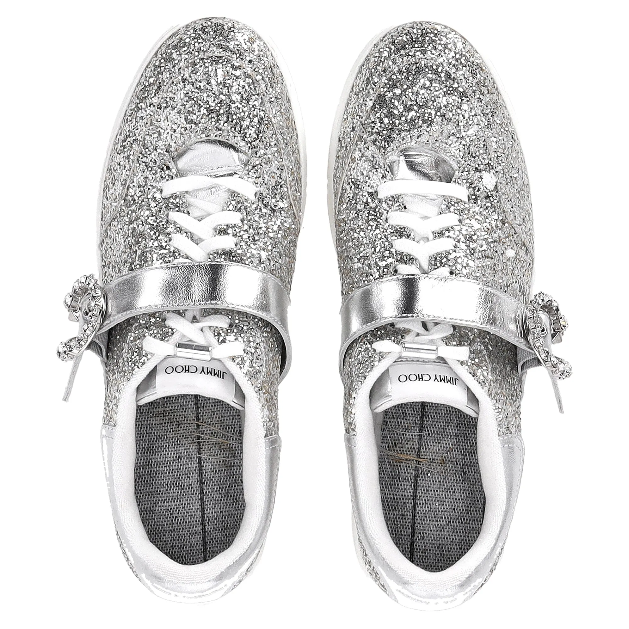 Jimmy Choo Osaka Sneakers in Silver Glitter