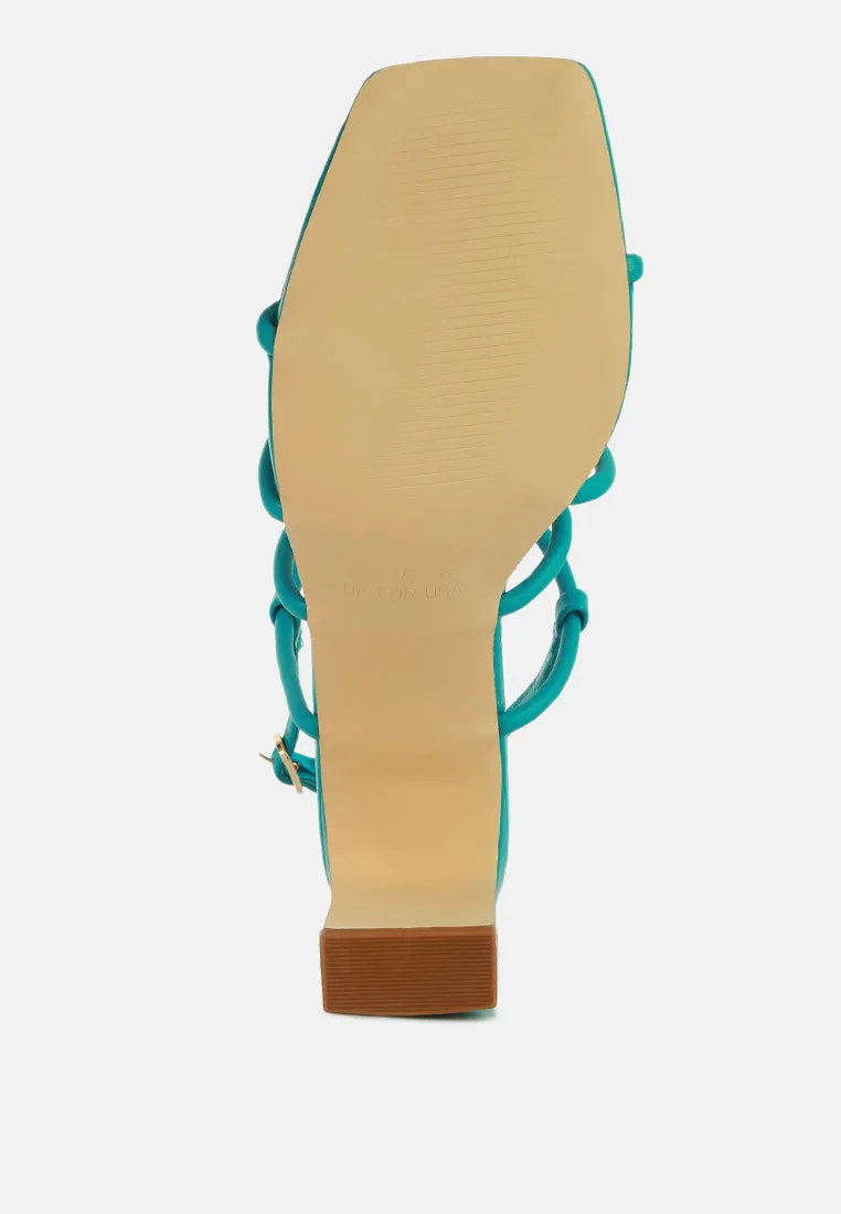 kralor knotted strap mid heel sandals