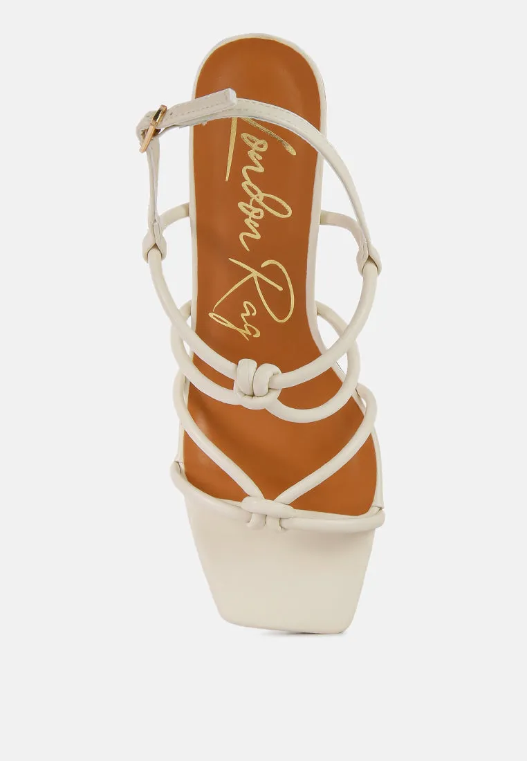 kralor knotted strap mid heel sandals