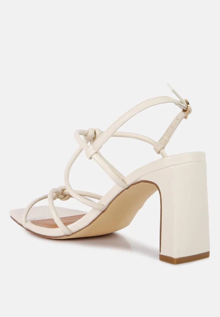 kralor knotted strap mid heel sandals