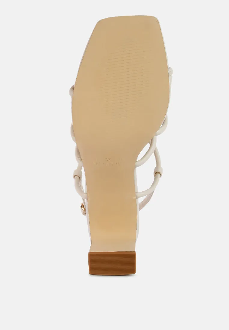 kralor knotted strap mid heel sandals