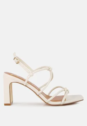 kralor knotted strap mid heel sandals