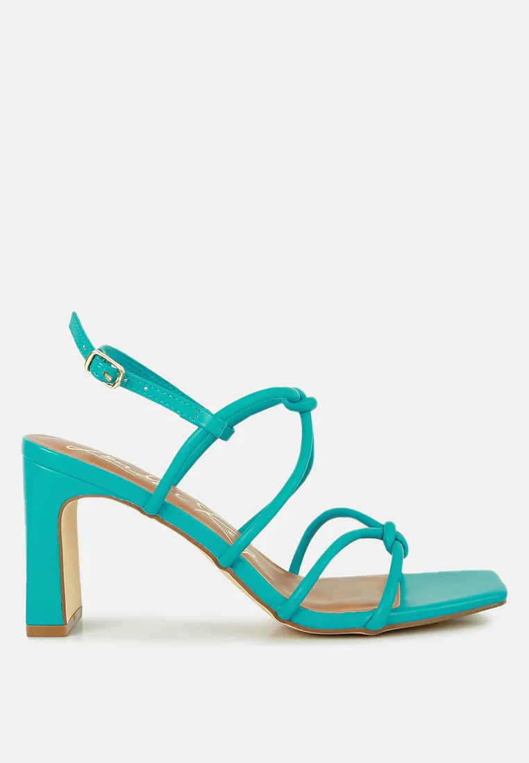 kralor knotted strap mid heel sandals