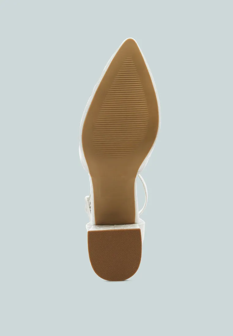 low heel ankle strap block sandals