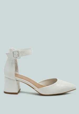 low heel ankle strap block sandals