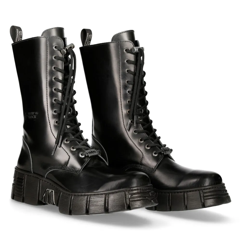 M-WALL027N-C2 Boots Leather Wall Biker Tower
