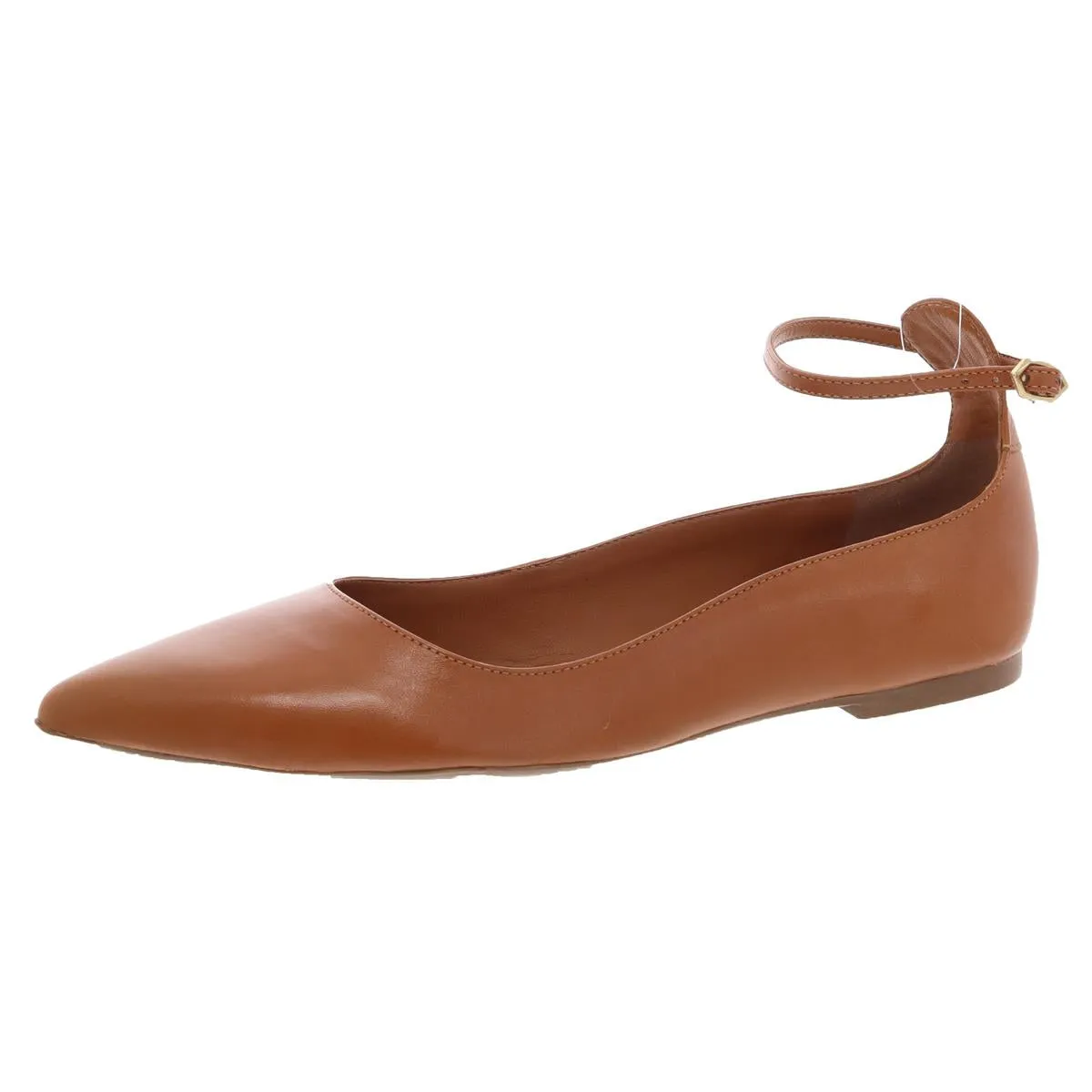 Madison  Womens Leather Pointed Toe Ballet Flats