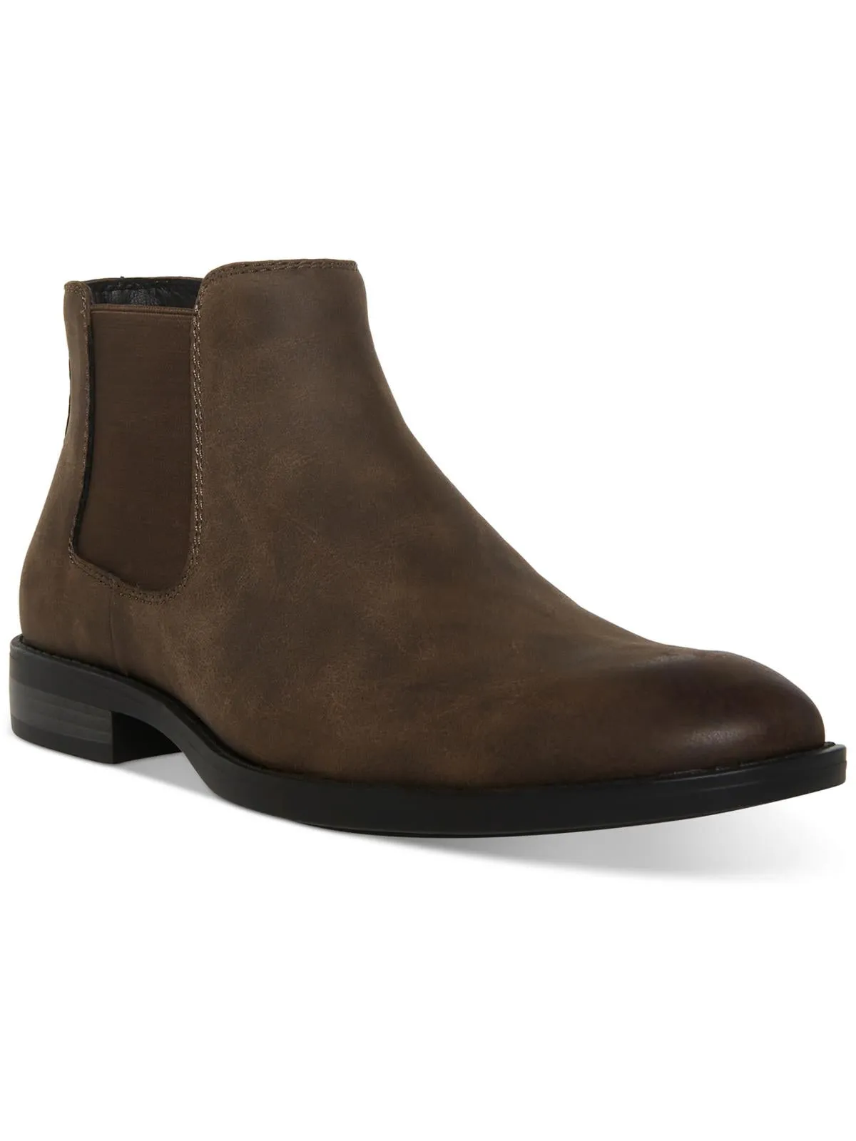 Maxxin  Mens Round Toe Faux Leather Chelsea Boots