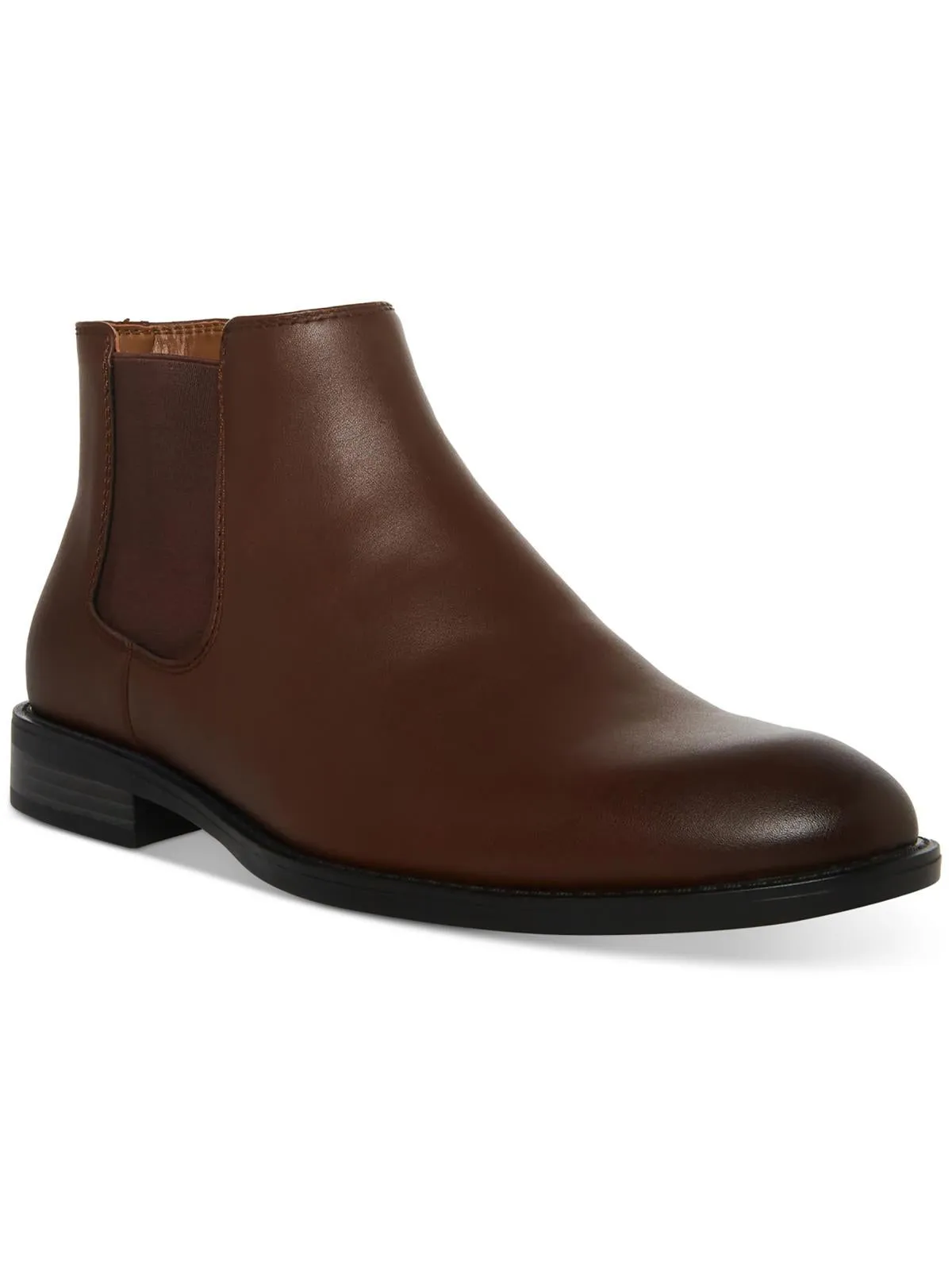 Maxxin  Mens Round Toe Faux Leather Chelsea Boots