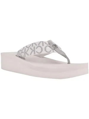 Meena Womens Logo Thong Slide Sandals