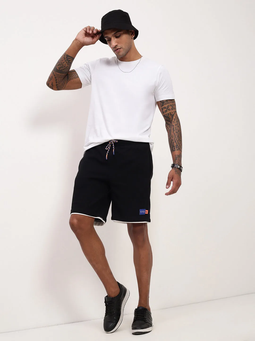 Men Black Solid Shorts