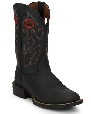 Men's 11" Bowline Western Boots - Broad Square Toe - Medium Width In Black