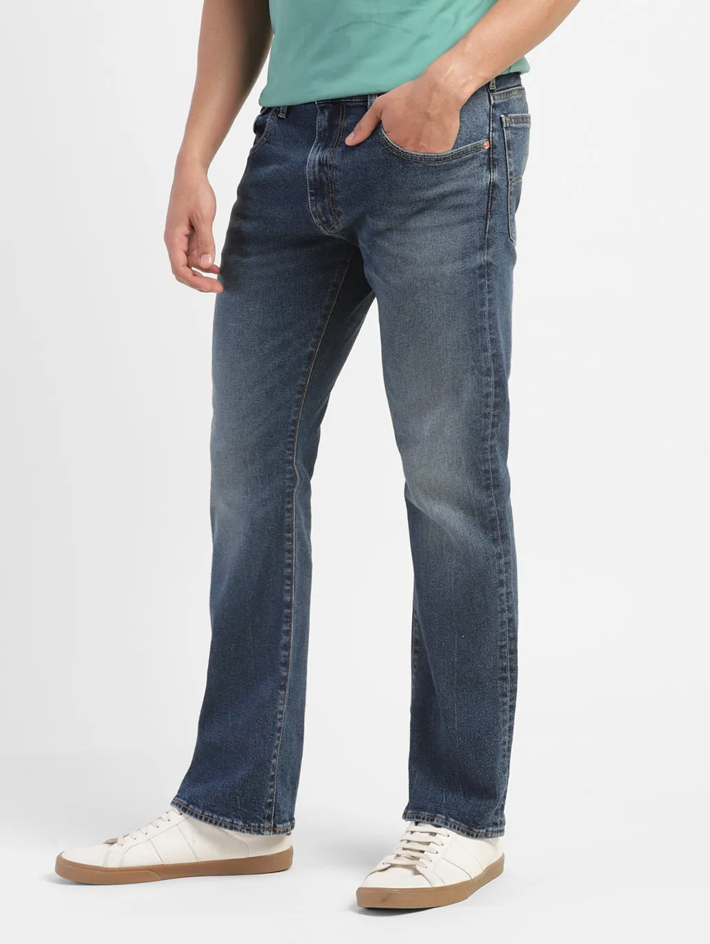 Men's 517 Blue Bootcut Fit Mid Rise Jeans