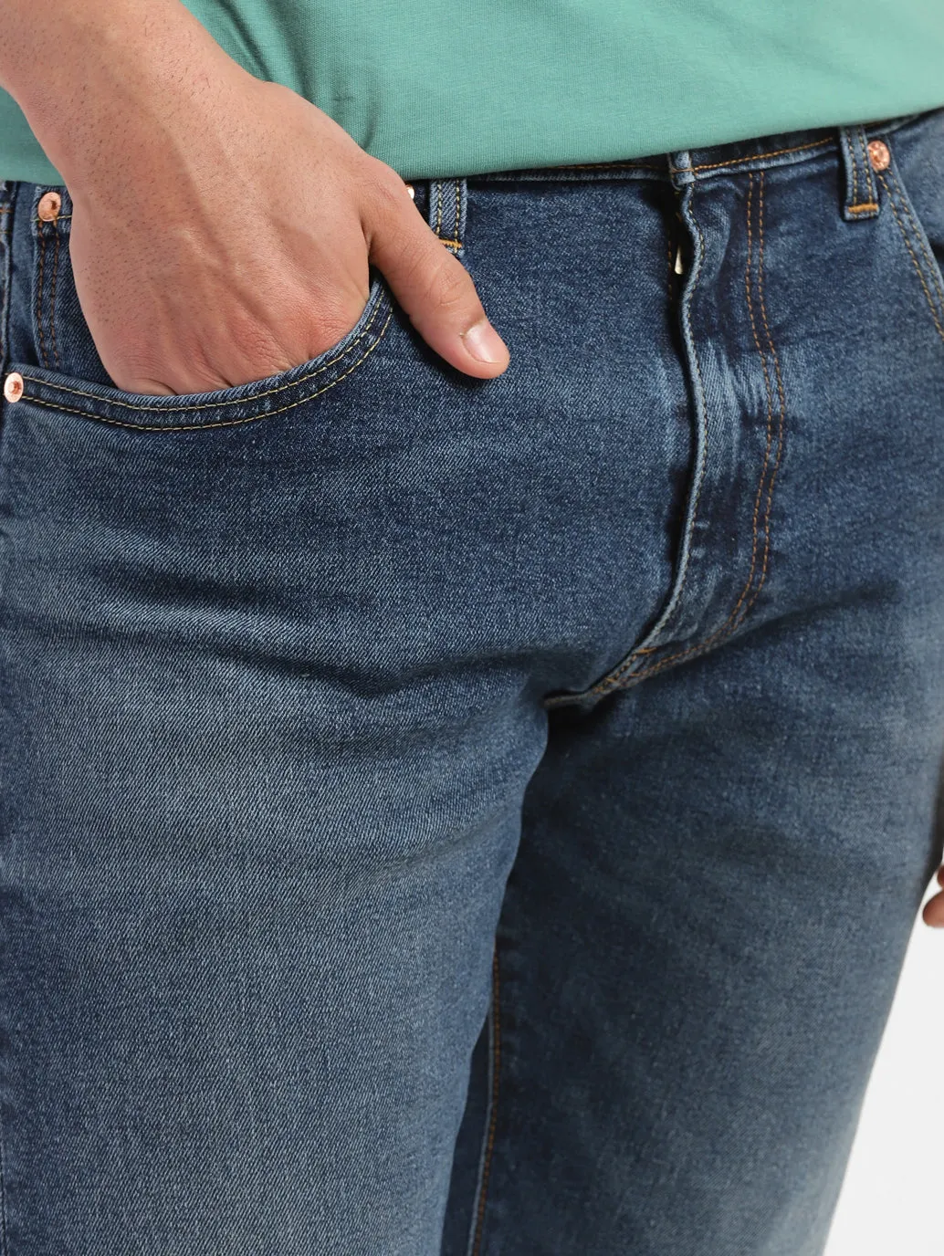 Men's 517 Blue Bootcut Fit Mid Rise Jeans