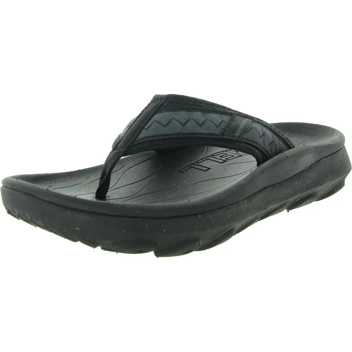 Mens Cushioned Footbed Manmade Slide Sandals