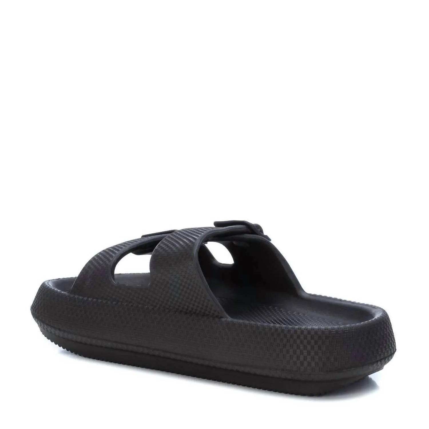 Men's Double Buckle Slides In Black
