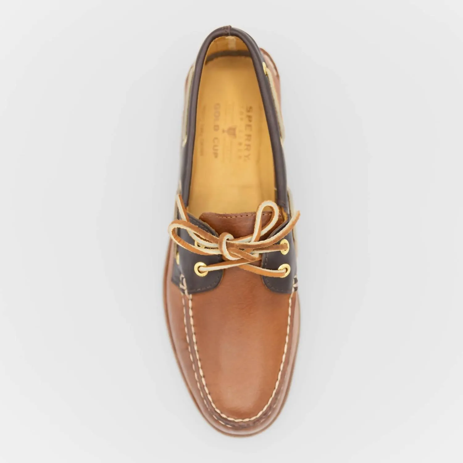 Men's Gold A/o 2 Eye Boat Shoe In Tan/ Brown