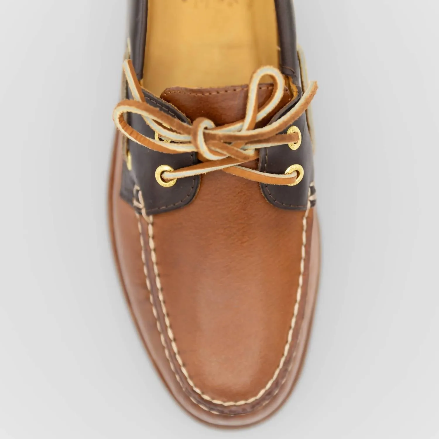 Men's Gold A/o 2 Eye Boat Shoe In Tan/ Brown