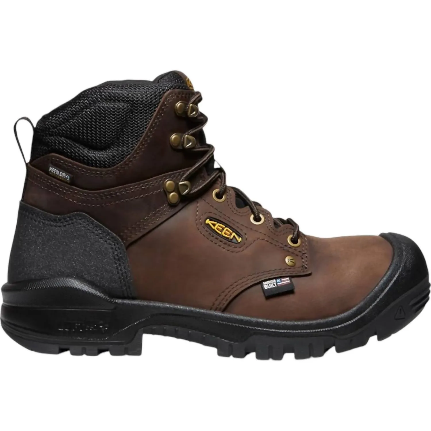 Men's Independence 6" Leather Waterproof Soft Toe Work Boots In Dark Earth/black